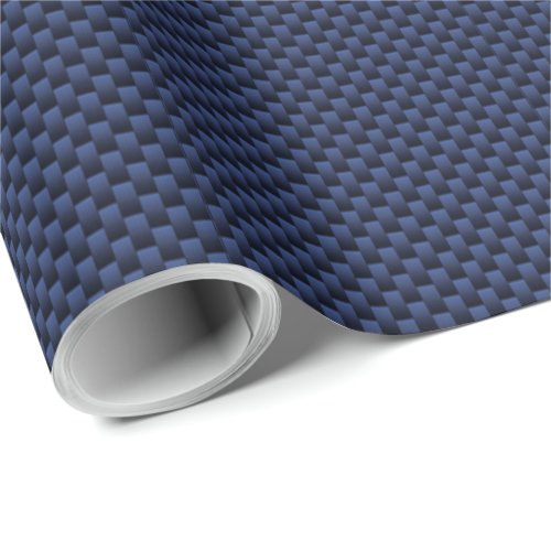 Royal Blue Automotive Carbon Fiber Weave Style Wrapping Paper