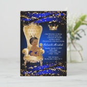 Royal Blue Baby Shower, Baby shower Invitation (Standing Front)