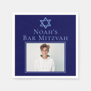Royal Blue Bar Mitzvah Party Photo Star of David Napkins