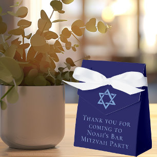 Royal Blue Bar Mitzvah Party Star of David Favor Boxes