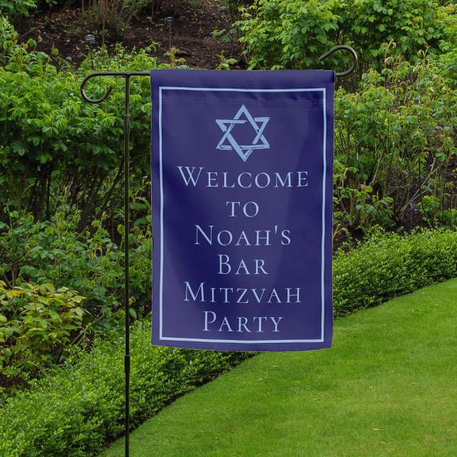 Royal Blue Bar Mitzvah Party Star of David Garden Flag (Creator Uploaded)