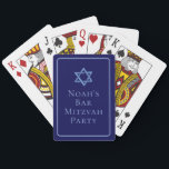 Royal Blue Bar Mitzvah Party Star of David Poker Cards<br><div class="desc">This royal blue Bar Mitzvah party favor has a beautiful,  artistic Star of David drawing at the top. Complete the playing cards deck with your personalized name for gifts.</div>