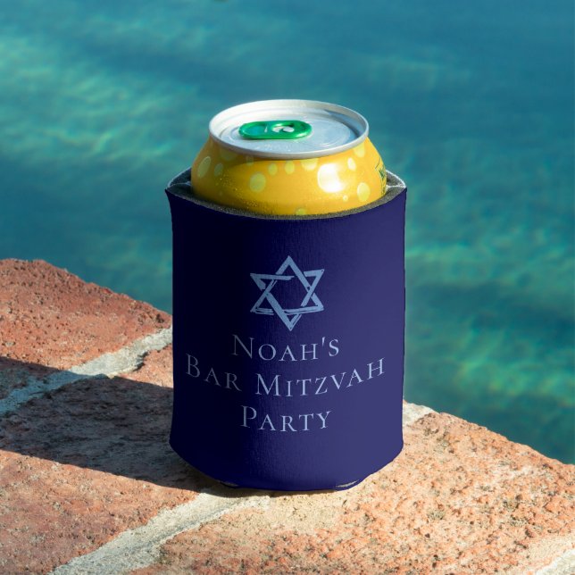 Royal Blue Bar Mitzvah Star of David Party Can Cooler (In Situ Pool)