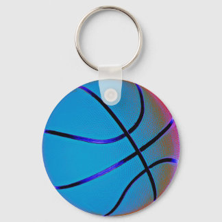 Royal Blue Basket Ball With Slight Brown Keychain