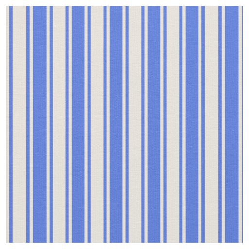 Royal Blue & Beige Lined Pattern Fabric