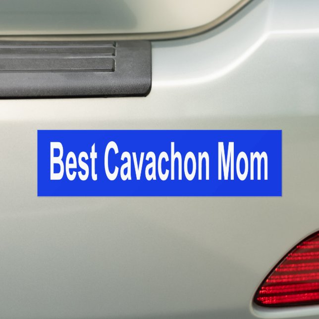 Royal Blue Best Cavachon Mom Bumper Sticker Dog (On Car)