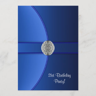 Royal Blue Birthday Party Invitation