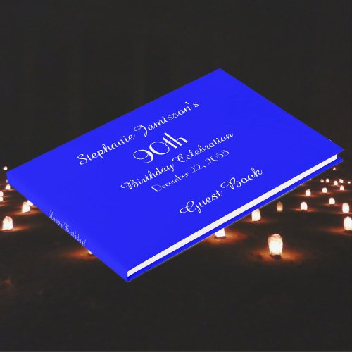 Royal Blue Birthday Party Memory Book Name Guest Book