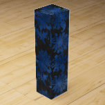 Royal Blue, Black and Silver Damask Wine Box<br><div class="desc">Rustic vintage watercolor floral wine box in accents of royal blue,  black and silver to compliment the collection below.</div>