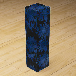 Royal Blue, Black and Silver Damask Wine Box