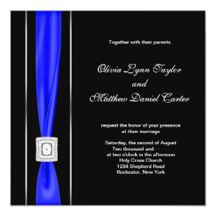 Royal Blue And Black Wedding Invitations 10