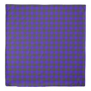 Royal Blue Black Buffalo Plaid Check Duvet Cover