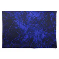 Royal Blue Black Crackle Lacquer Grunge Texture Cloth Placemat