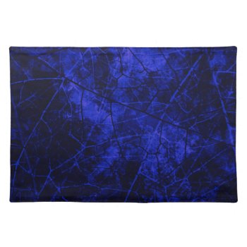 Royal Blue Black Crackle Lacquer Grunge Texture Cloth Placemat by bexilla at Zazzle