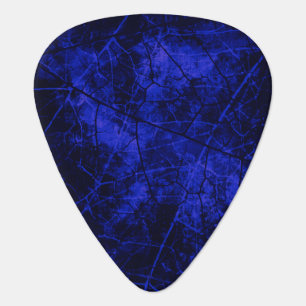 Royal Blue Black Crackle Lacquer Grunge Texture Guitar Pick