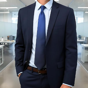 Royal Blue Black Double Sided Ombre Neck Tie