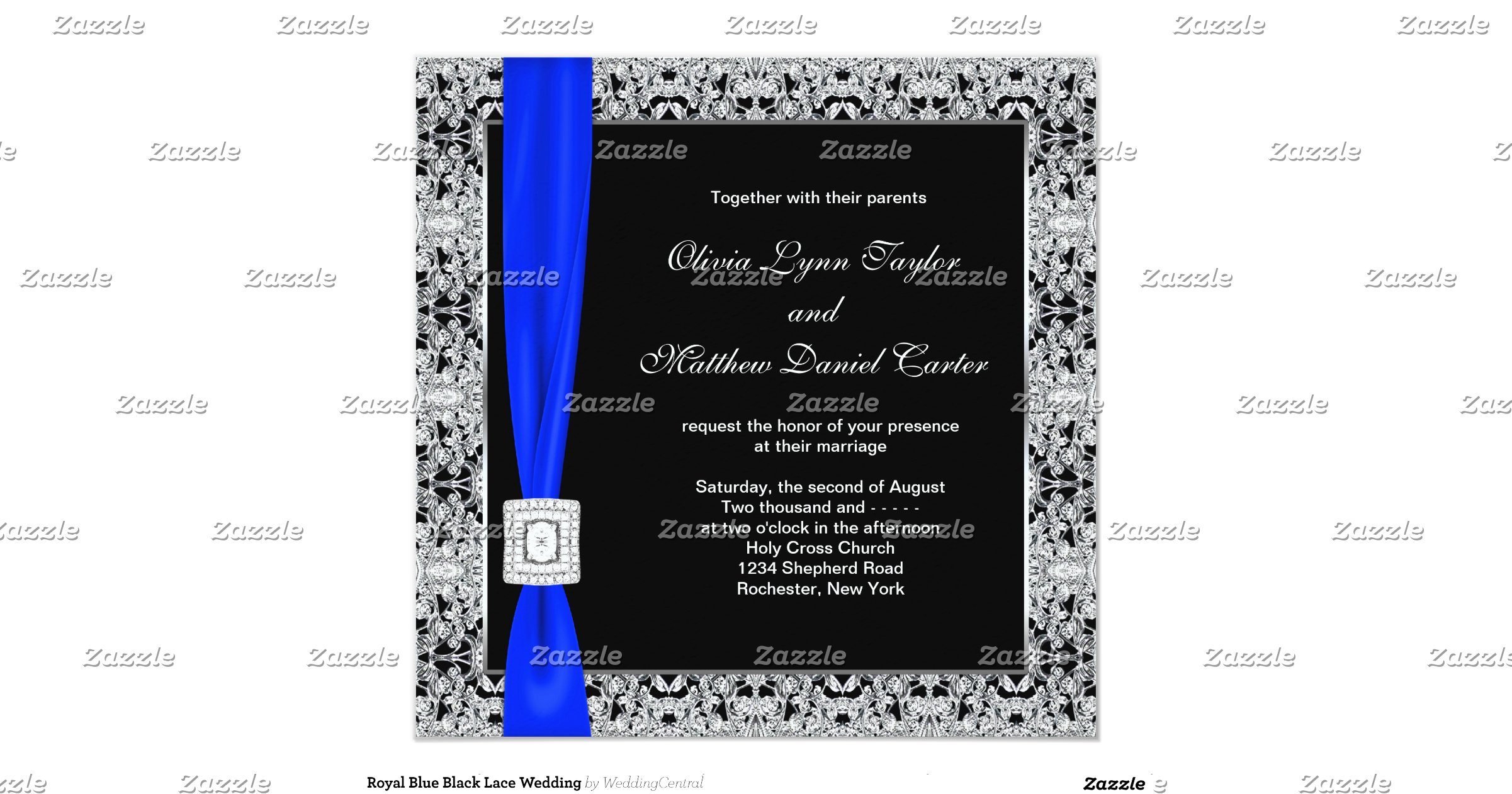 Royal Blue And Black Wedding Invitations 7
