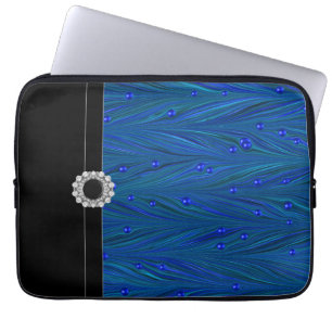 Royal Blue Black Laptop Sleeve