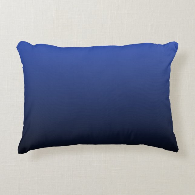 Royal Blue Black Ombre Decorative Pillow (Front)