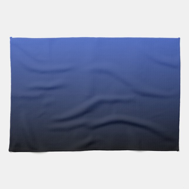 Royal Blue Black Ombre Kitchen Towel (Horizontal)