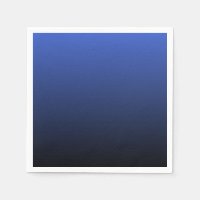 Royal Blue Black Ombre Paper Napkins (Front)