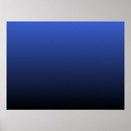Royal Blue Black Ombre Poster
