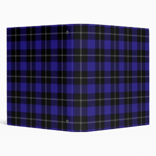 Royal Blue Black Plaid 3 Ring Binder