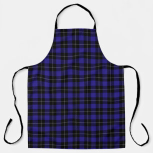 Royal Blue Black Plaid Apron