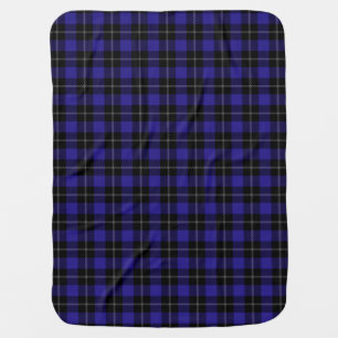 Royal Blue Black Plaid Baby Blanket