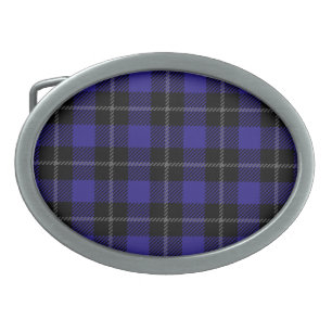 Royal Blue Black Plaid Belt Buckle