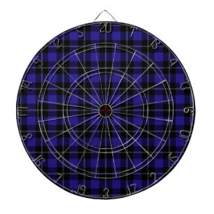Royal Blue Black Plaid Dart Board