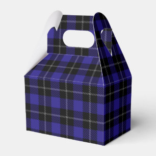 Royal Blue Black Plaid Favor Boxes