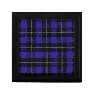 Royal Blue Black Plaid Gift Box