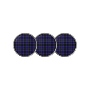 Royal Blue Black Plaid Golf Ball Marker