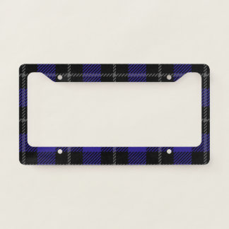 Royal Blue Black Plaid License Plate Frame