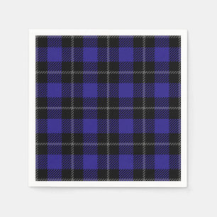 Royal Blue Black Plaid Napkins