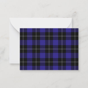 Royal Blue Black Plaid Note Card