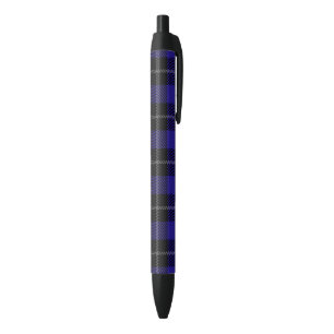 Royal Blue Black Plaid Pen