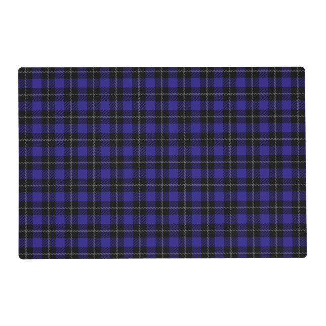 Royal Blue Black Plaid Placemat (Front)