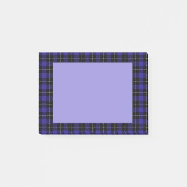 Royal Blue Black Plaid Post-it Notes (Front)