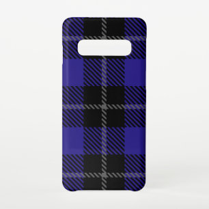 Royal Blue Black Plaid Samsung Galaxy S10 Case