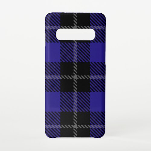 Royal Blue Black Plaid Samsung Galaxy S10 Case