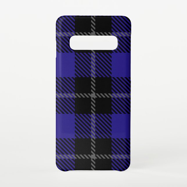 Royal Blue Black Plaid Samsung Galaxy Case (Back)
