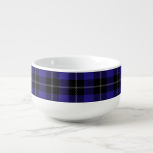 Royal Blue Black Plaid Soup Mug