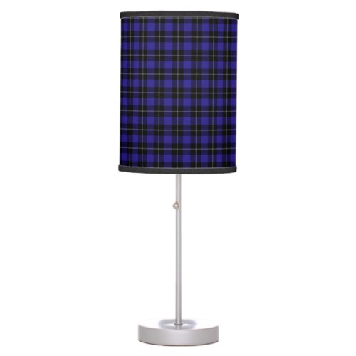 Royal Blue Black Plaid Table Lamp