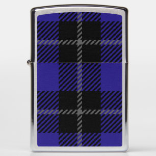 Royal Blue Black Plaid Zippo Lighter