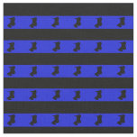 Royal blue, black stripe, black Scottish Terrier Fabric