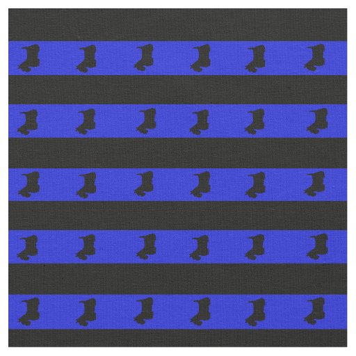 Royal blue, black stripe, black Scottish Terrier Fabric