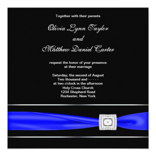 Royal Blue And Black Wedding Invitations 9