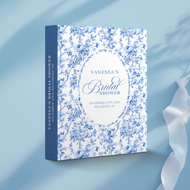 Royal Blue Bridal Shower Custom Name Memory Album 3 Ring Binder (Royal Blue Bridal Shower Custom Name Memory Album)